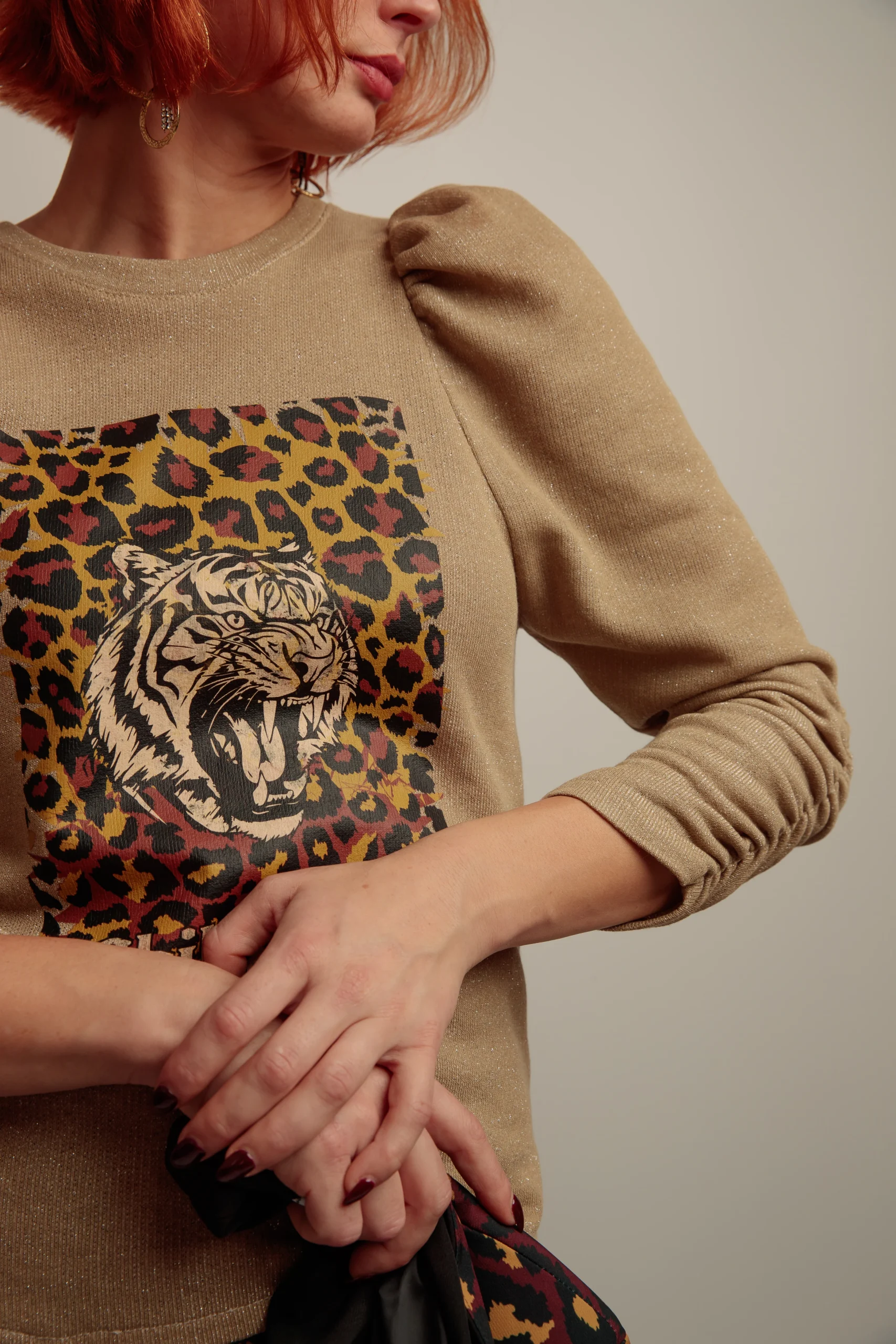 Sudadera Lurex Tigre Print
