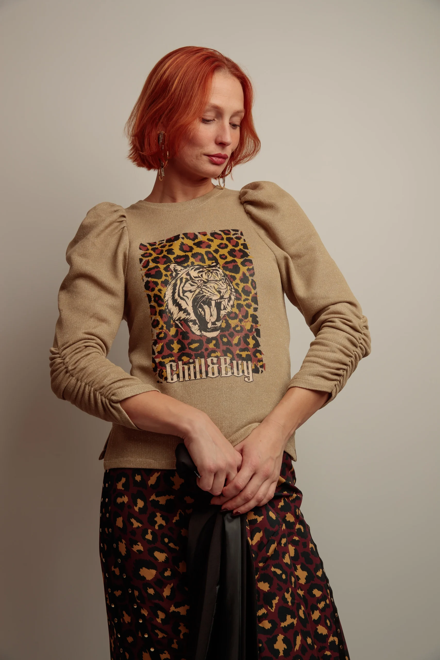 Sudadera Lurex Tigre Print - Imagen 5