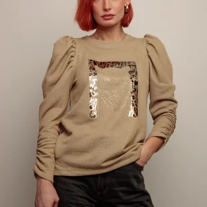 Sudadera Lurex Tiger Strass