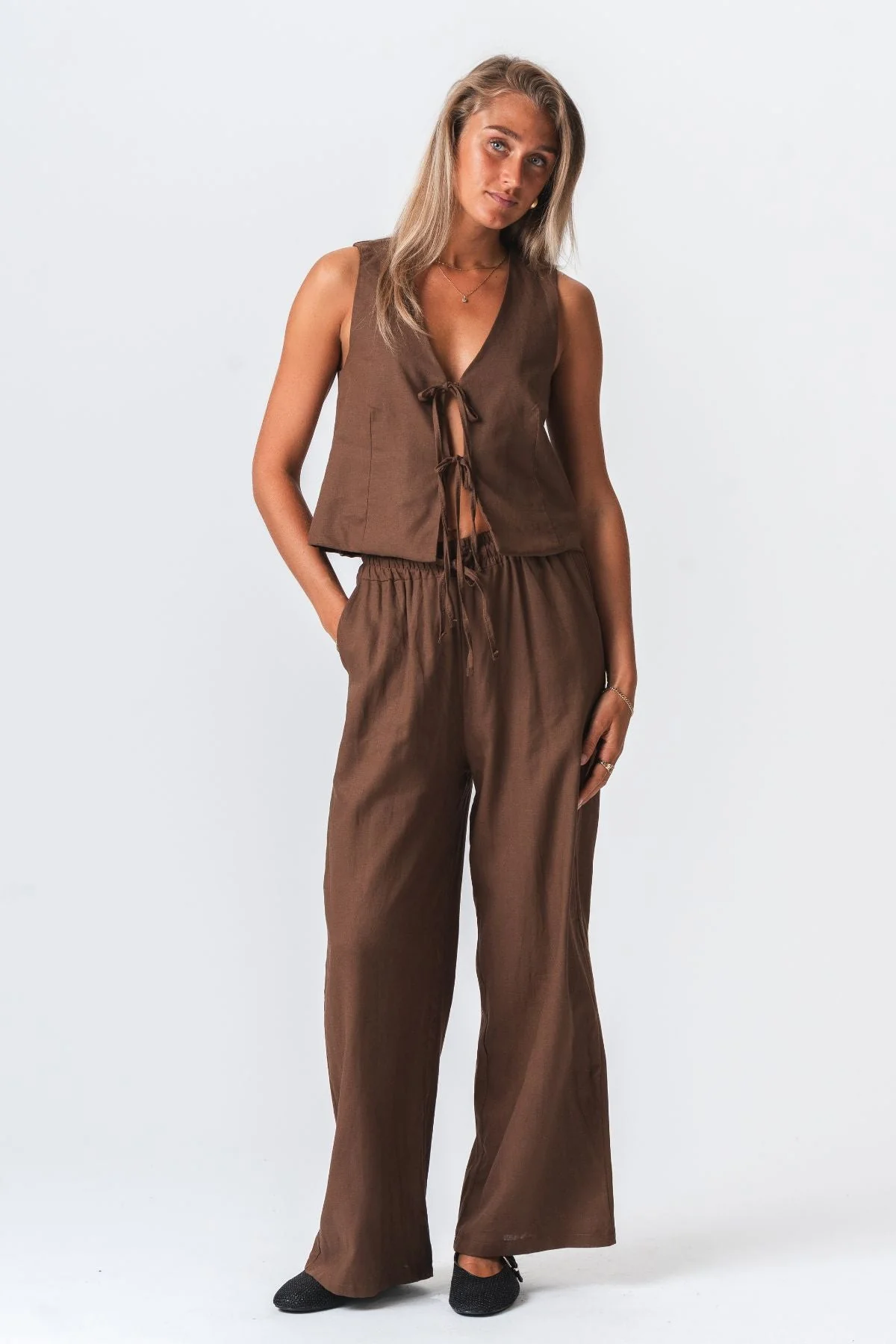 Lino Pants - Marrón - Imagen 3
