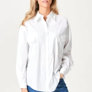 Clara Oversized Camisa - blanco
