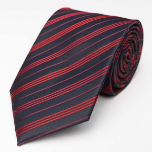 Corbata - Rayas Negro/Rojo