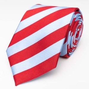 Corbata - Rayas Azul Claro/Rojo