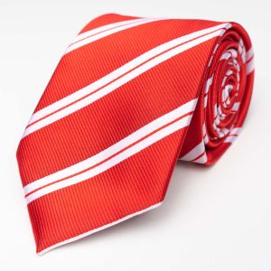Corbata - Rayas rojas/blancas