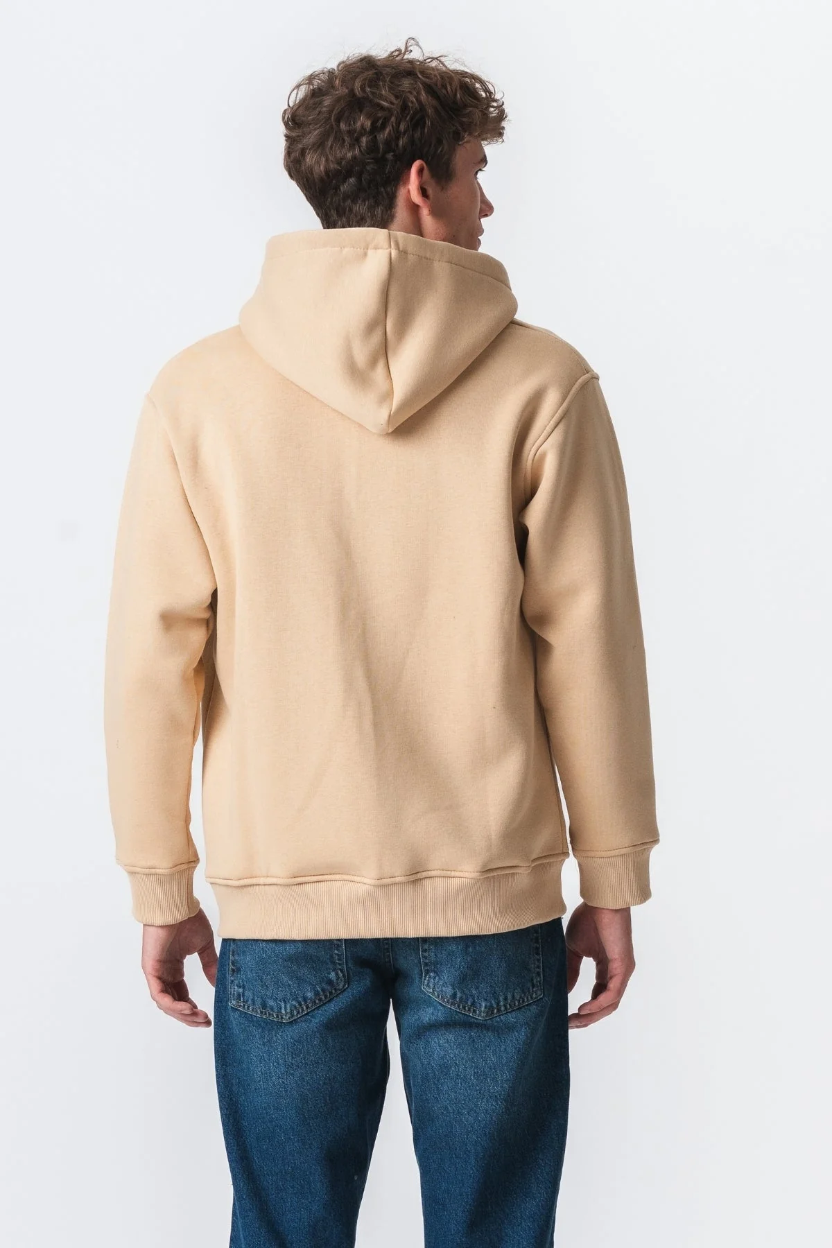 Sudadera con sudadera con cremallera relajada - beige - Imagen 3
