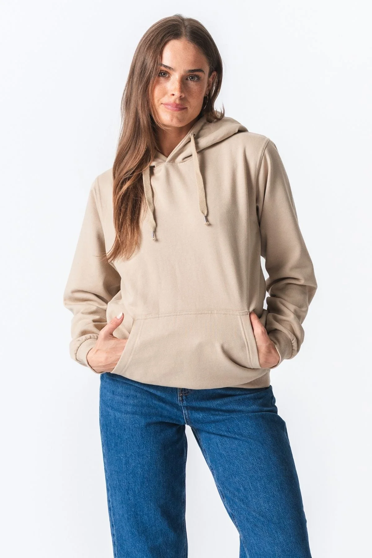 Sudadera con capucha de gran tamaño - arena