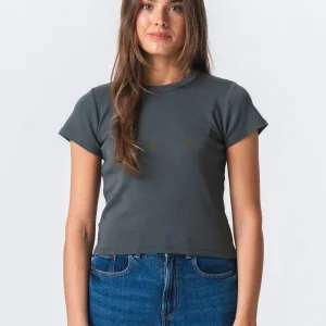 Camiseta corta de Emily - gris oscuro