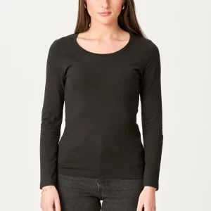 Camiseta básica de manga larga-negro