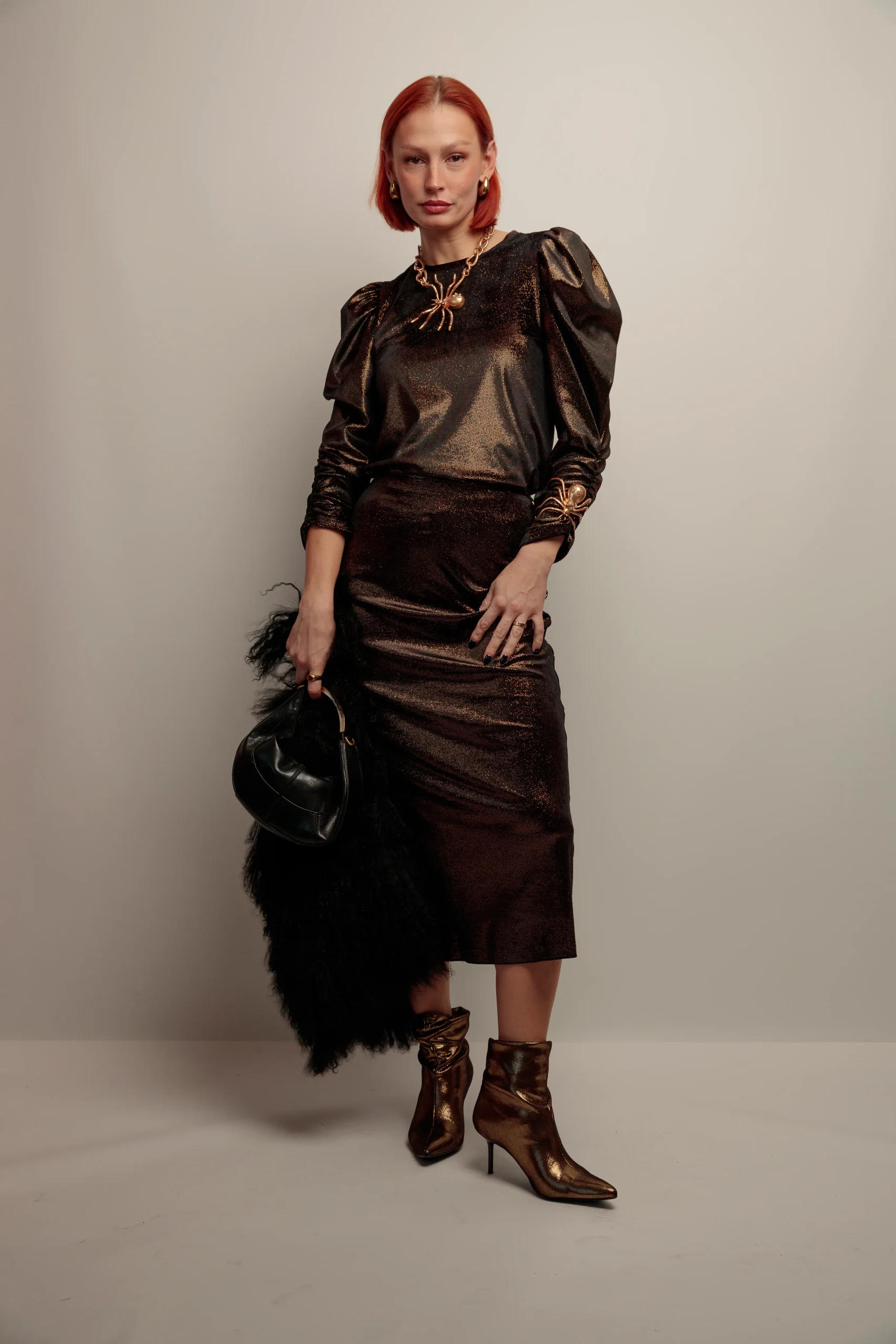 Top Lupita Terciopelo Negro