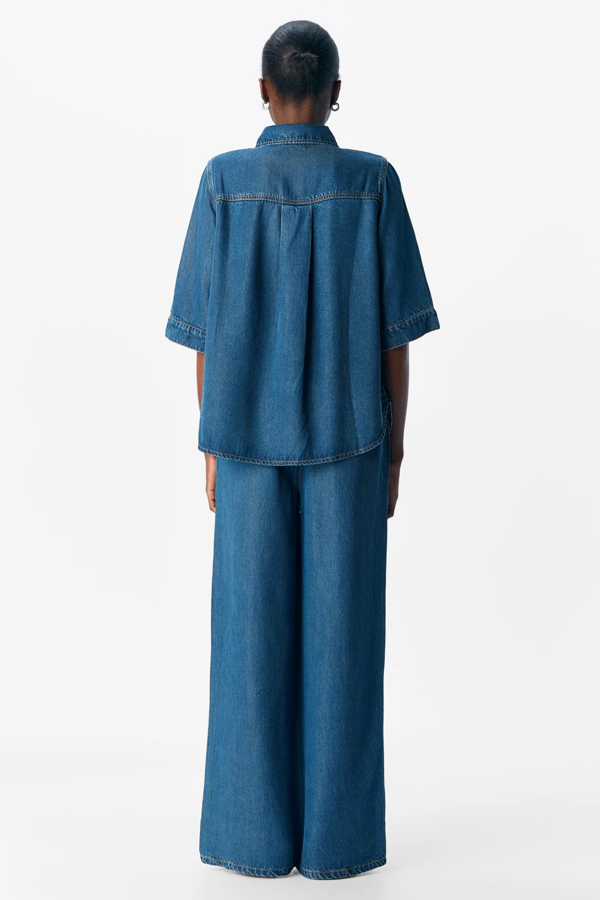 Marco 2/4 tapa de mezclilla - lavado de enjuague de mezclilla azul oscuro - Imagen 3