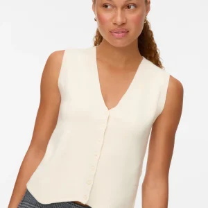 Chaleco de cuello en V dorado - abedul