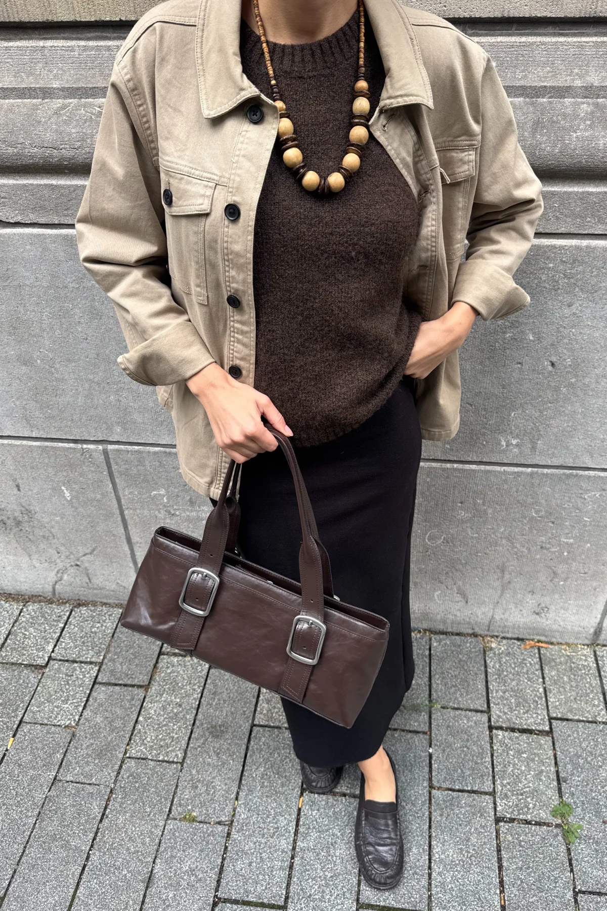 Overshirt de sarga - beige - Imagen 4