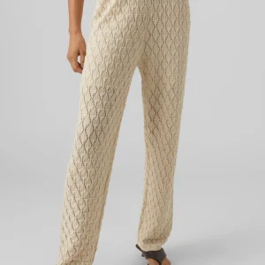 Pantalones de ganchillo de cintura alta Evelyn - abedul