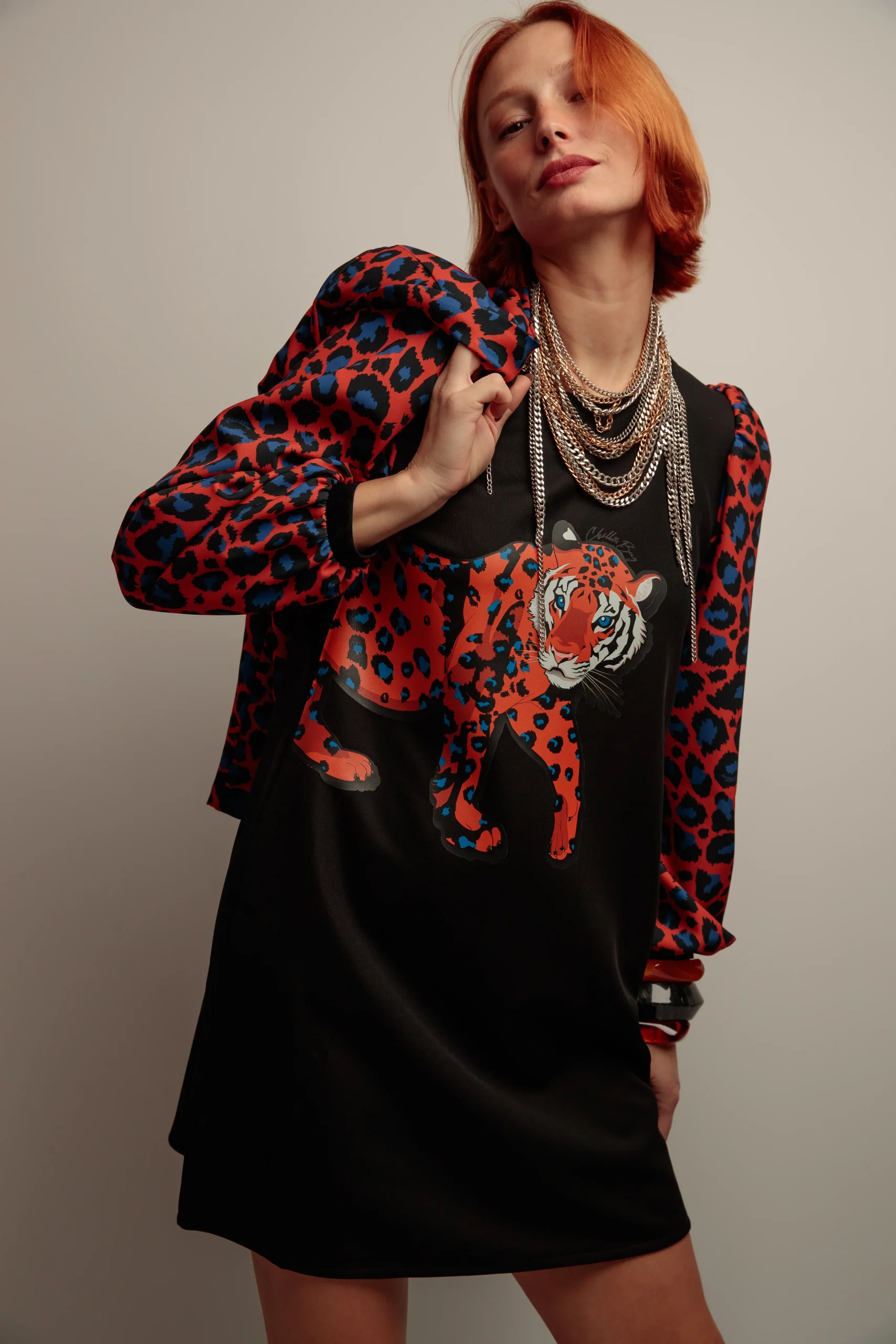 Vestido Abullonado Tigre Caye - Imagen 3