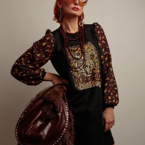 Vestido Abullonado Tigre Print