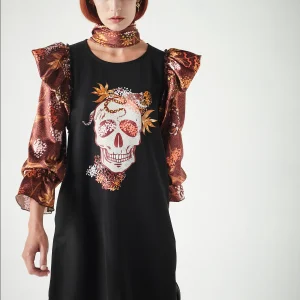 Vestido Raiz Skull Floral