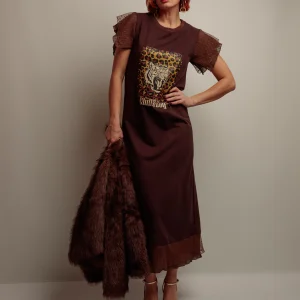 Vestido Topitos Tigre Print