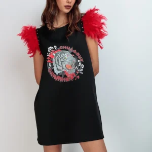 Vestido Plumas Tigergrr