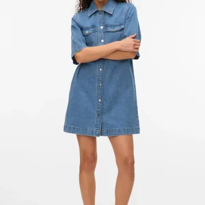 Vestido de mezclilla corta de Fenja - mezclilla azul medio