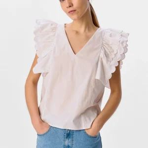 Hope Papaya Nour S/S Top - Arena blanca