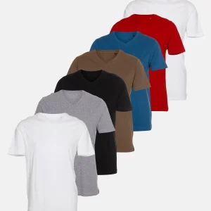 Basic Camiseta con cuello en V-paquete (7 pcs)