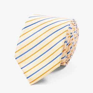 Corbata - azul/naranja a rayas