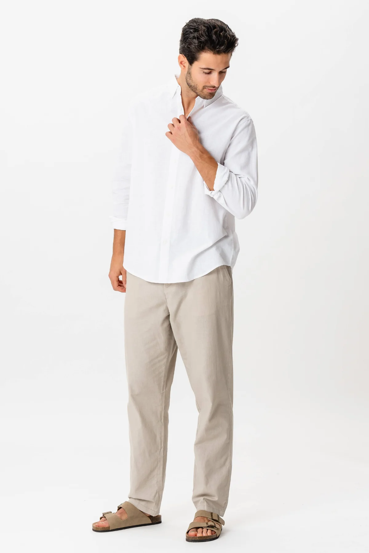 Camisa de lino - blanco - Imagen 5