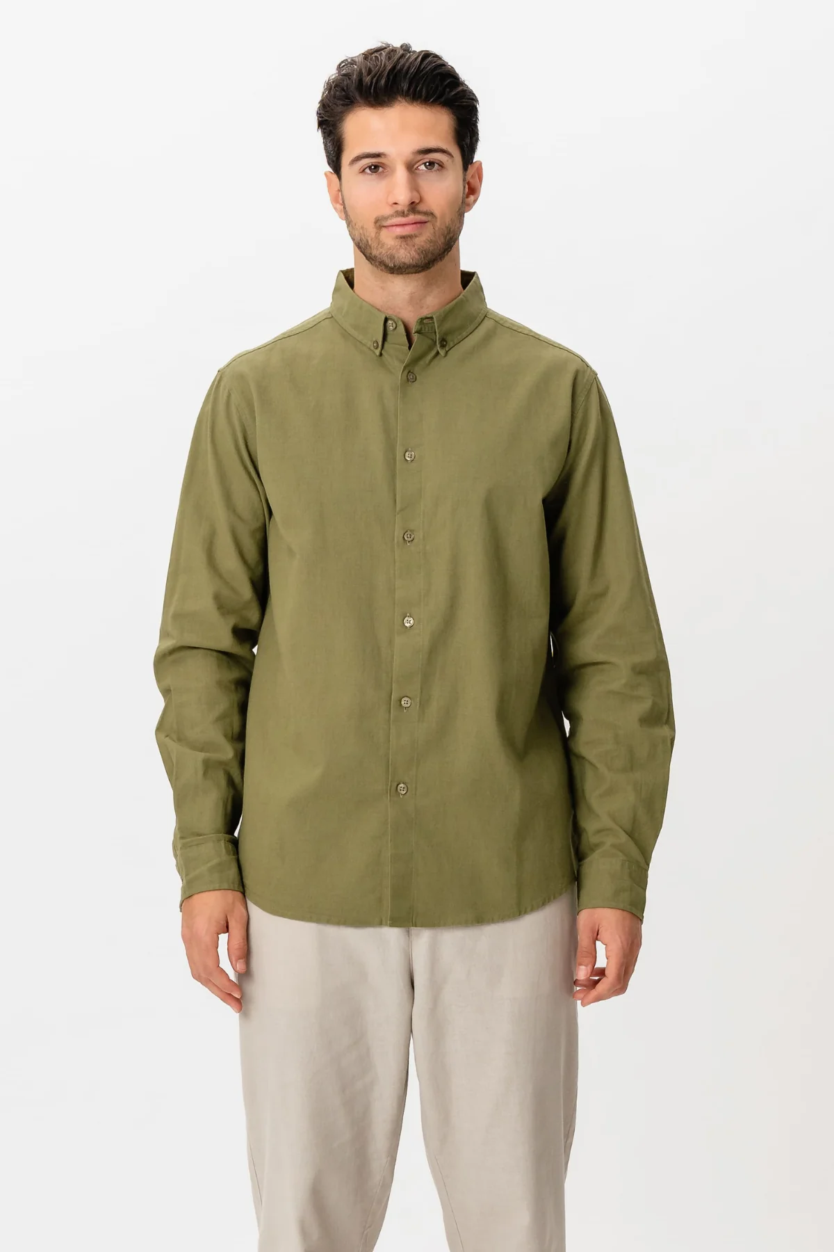 Camisa de lino - Verde - Imagen 5