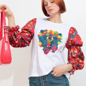 Camiseta Frunces Oso Flores