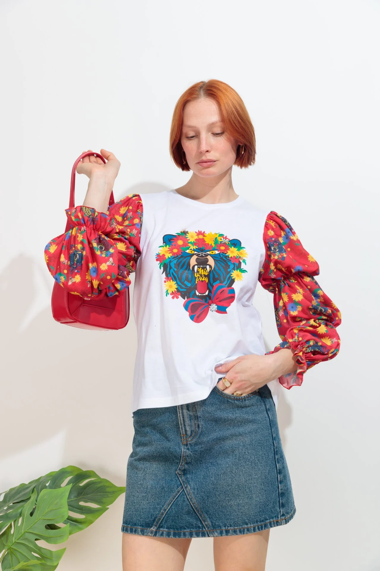 Camiseta Frunces Oso Flores - Imagen 5