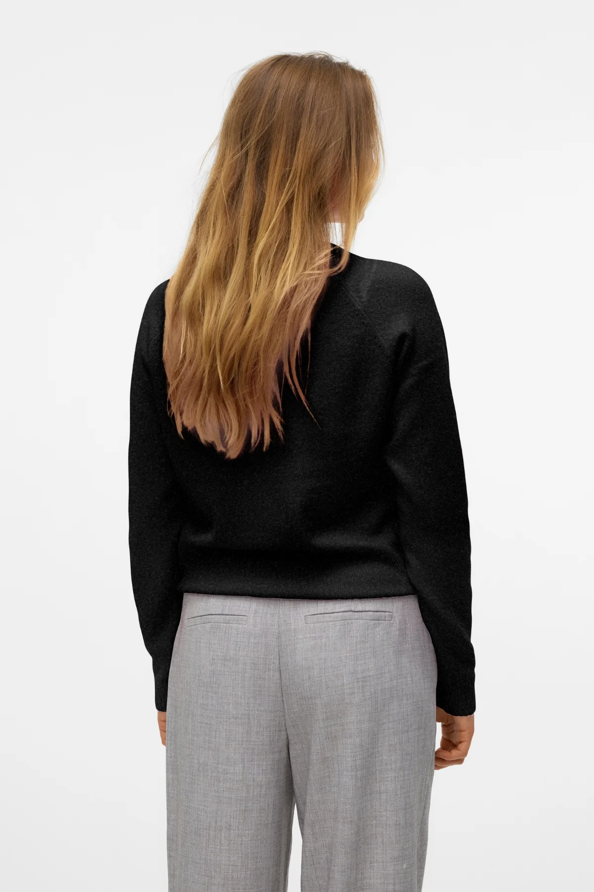 Blusa Doffy con cuello redondo - Negro Melange - Imagen 5