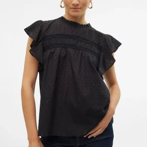 Top de encaje de trino - negro