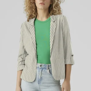 Jesmilo 3/4 blazer suelto - forro plateado