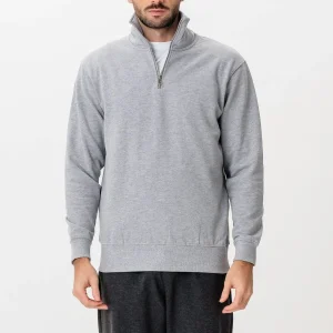 Sudadera media zip - gris