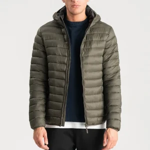 Chaqueta ligera con capucha - Oliva