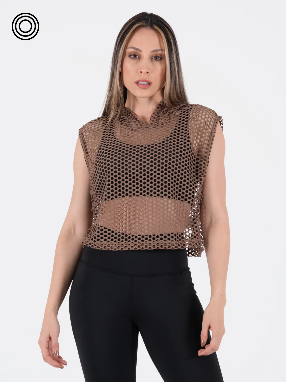 esqueleto con capucha malla cafe