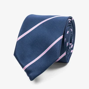 Corbata - azul marino/rosa rayado