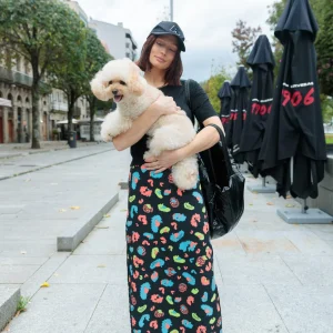 Falda Larga Print Skull