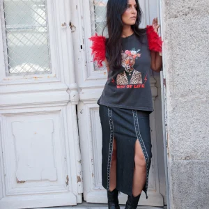 Falda Safari Denim Negro