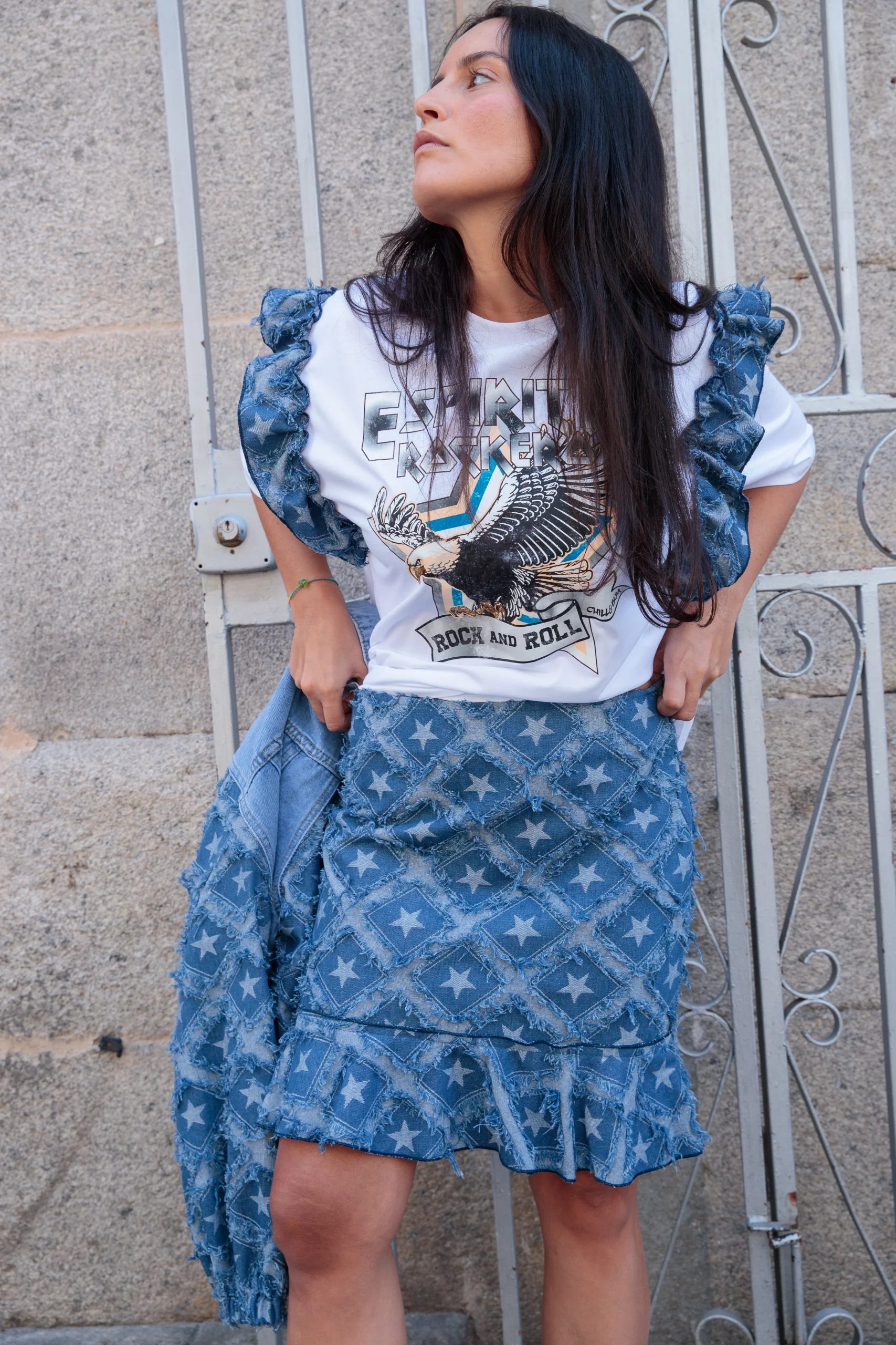 Falda Denim Star Azul - Imagen 3