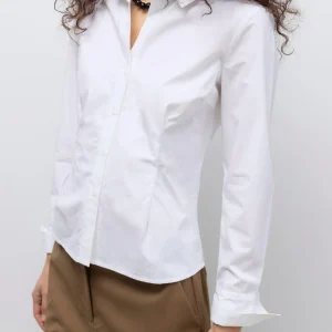 Camisa de cuello en V um - blanco brillante