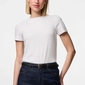 Avery Cuero trenzado Slim Cinturón - Negro