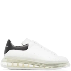 N372O Alexander mcqueen válvula blanco negro válvula tenis bajos oversize