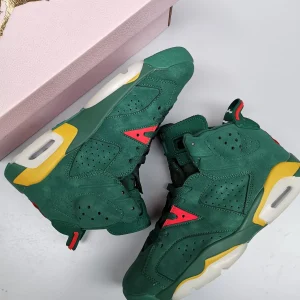 N370O tenis jordan 6 verde gamuza