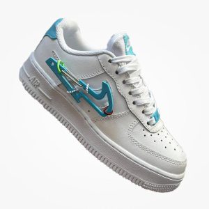 N370O Nike air force 1 blanco azul Paloma metálico