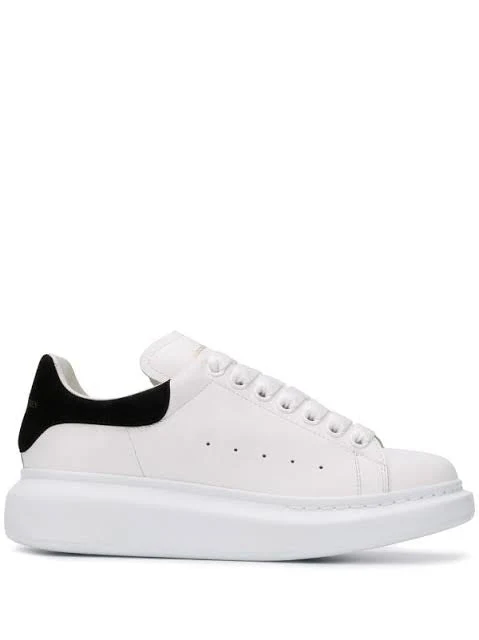 N373O (G5) Alexander McQueen tenis bajos Oversize Talon Gamuza Negro