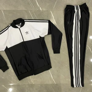 N3700 Conjunto Adidas negro blanco deportivo para hombre