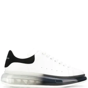 N370O Alexander Mcqueen válvula blanco negro válvula tenis bajos oversize