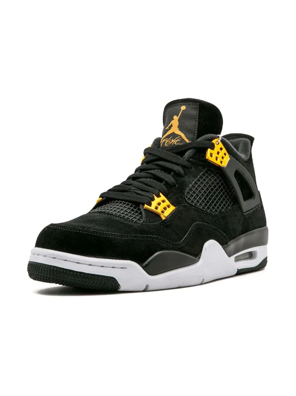 (G5) Jordan tenis Air Jordan 4 Retro Royalty negro suela blanca - Imagen 4