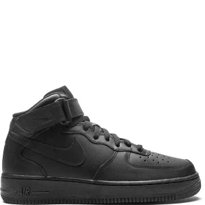 N370O Nike tenis Air Force 1 Mid '07 2021 Release Triple Black bota negro